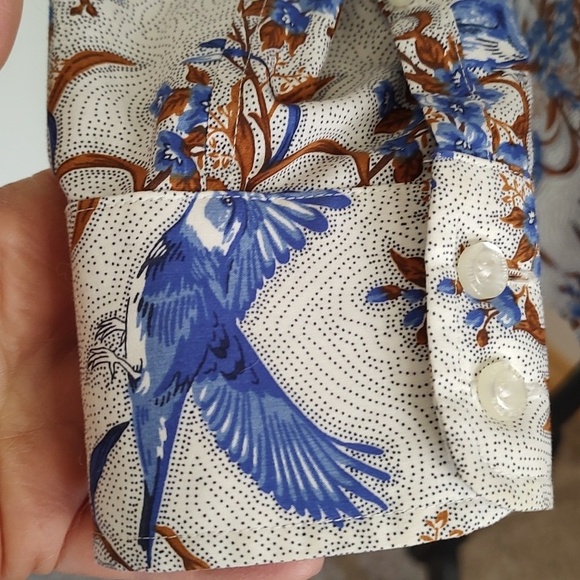 Land's End No Iron Supima Cotton Button Down Bluebird Blouse SZ: 8T - Picture 9 of 12